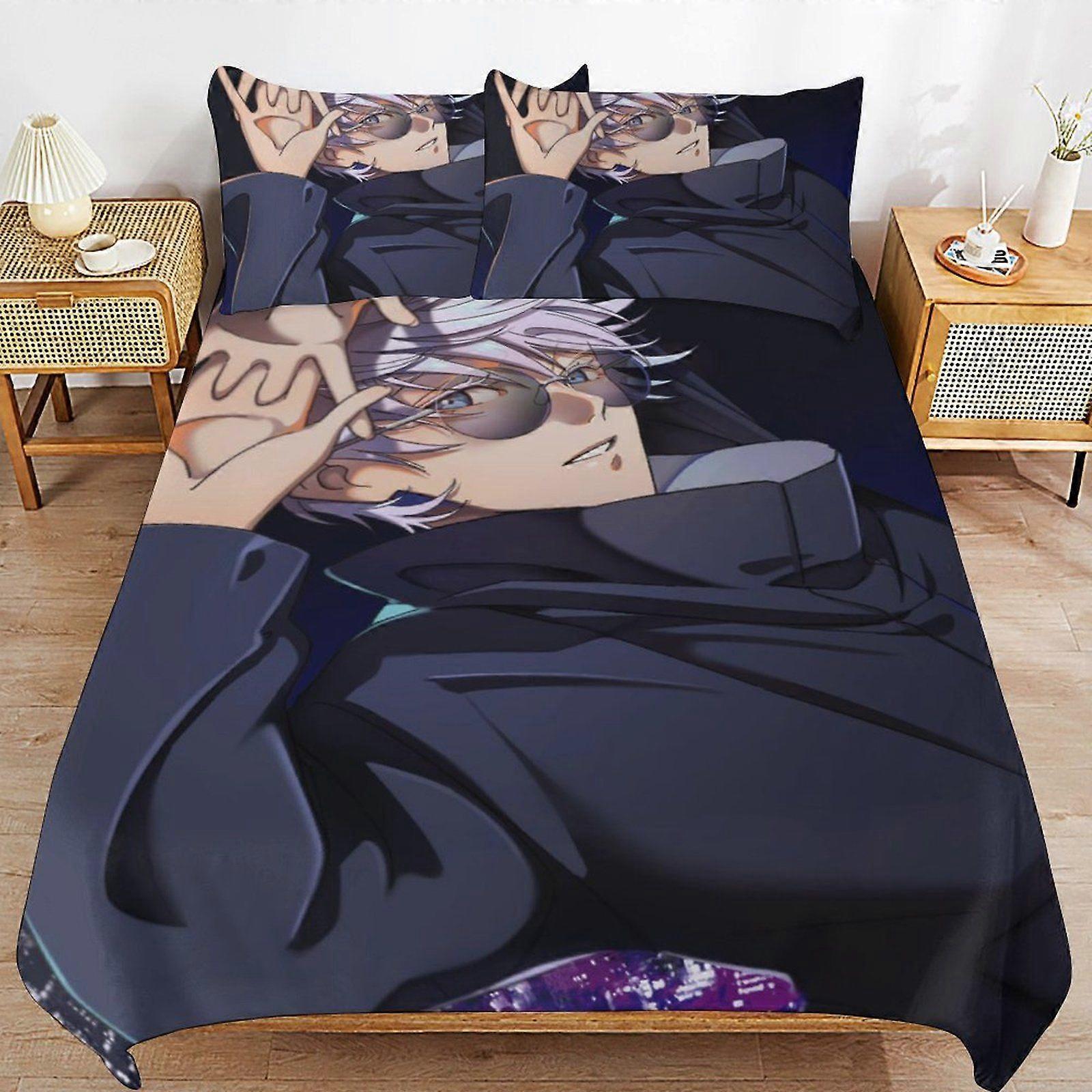 r484  Jujutsu Kaisen Light Feel Soft Touch Consistent Fabric Smooth Sleep Layer Duvet Cover Sets Comfort Kit s484