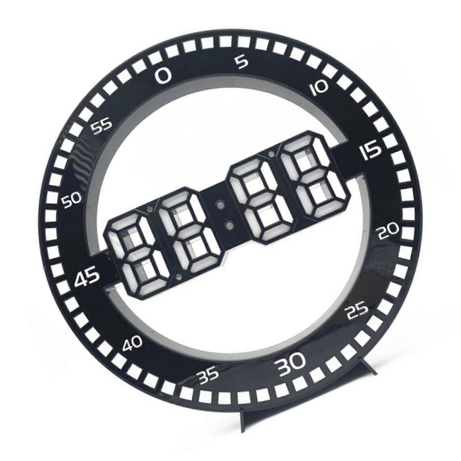 Clear LED Display Creative Electronic Clock with Accurate Second Counter And Energy Saving Home Office Decoration  White