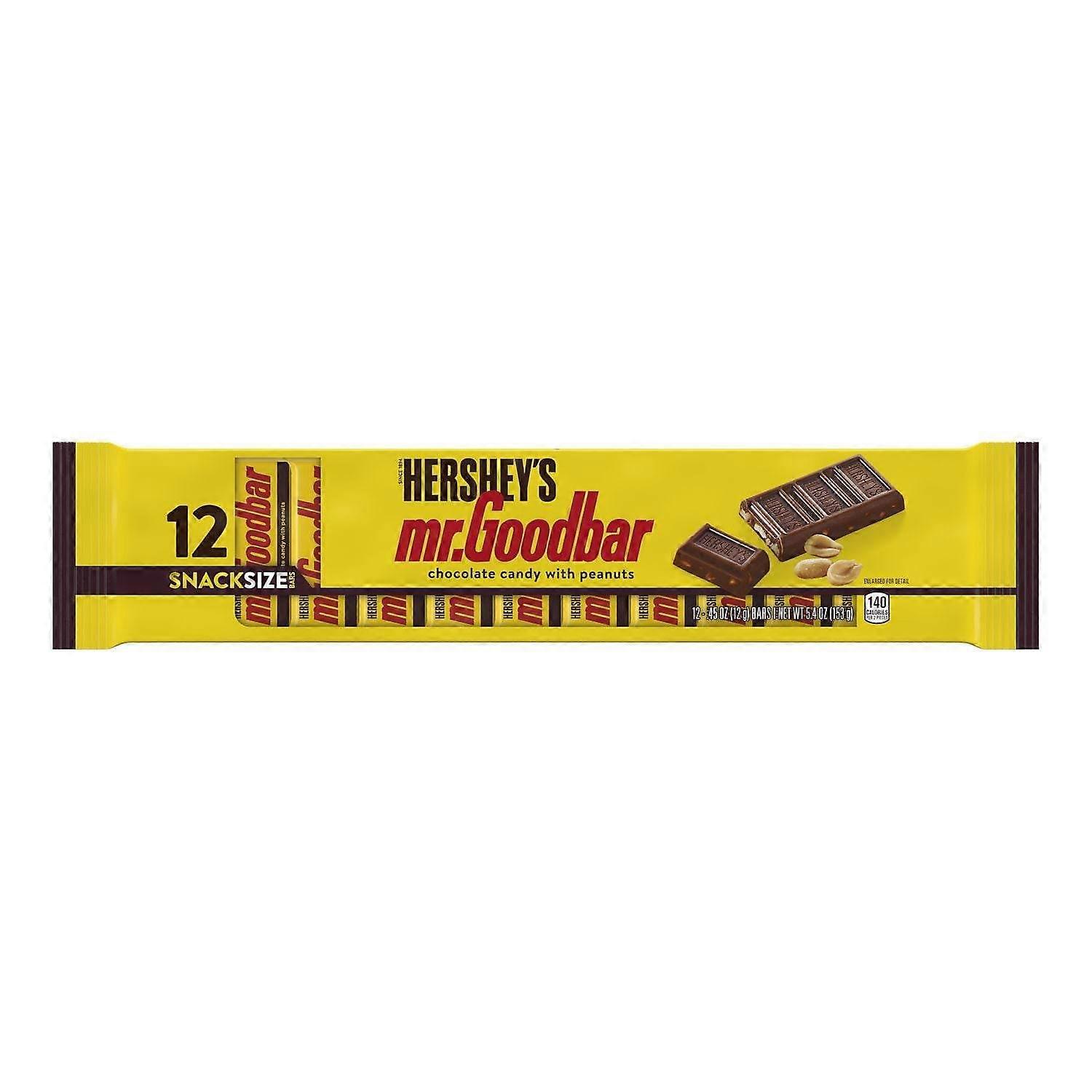 Hershey's Mr. Goodbar Chocolate With Peanuts Candy, Individually Wrapped, 12 Ea