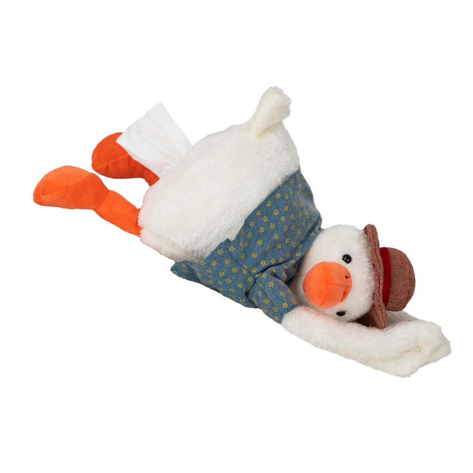Cartoon Hanging Plush Napkin Holder Car Headrest Tissue Box Tissue Dispenser Plush Duck Pattern Paper Case Tissue Holder Multicolor