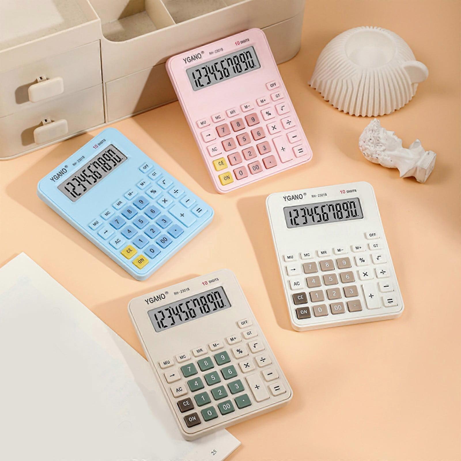 Jacenvly New Home Decor Clearance Calculator, 10-Digit Display, Portable Silent Desktop Model, Battery-Powered, Compatible with Elementary School