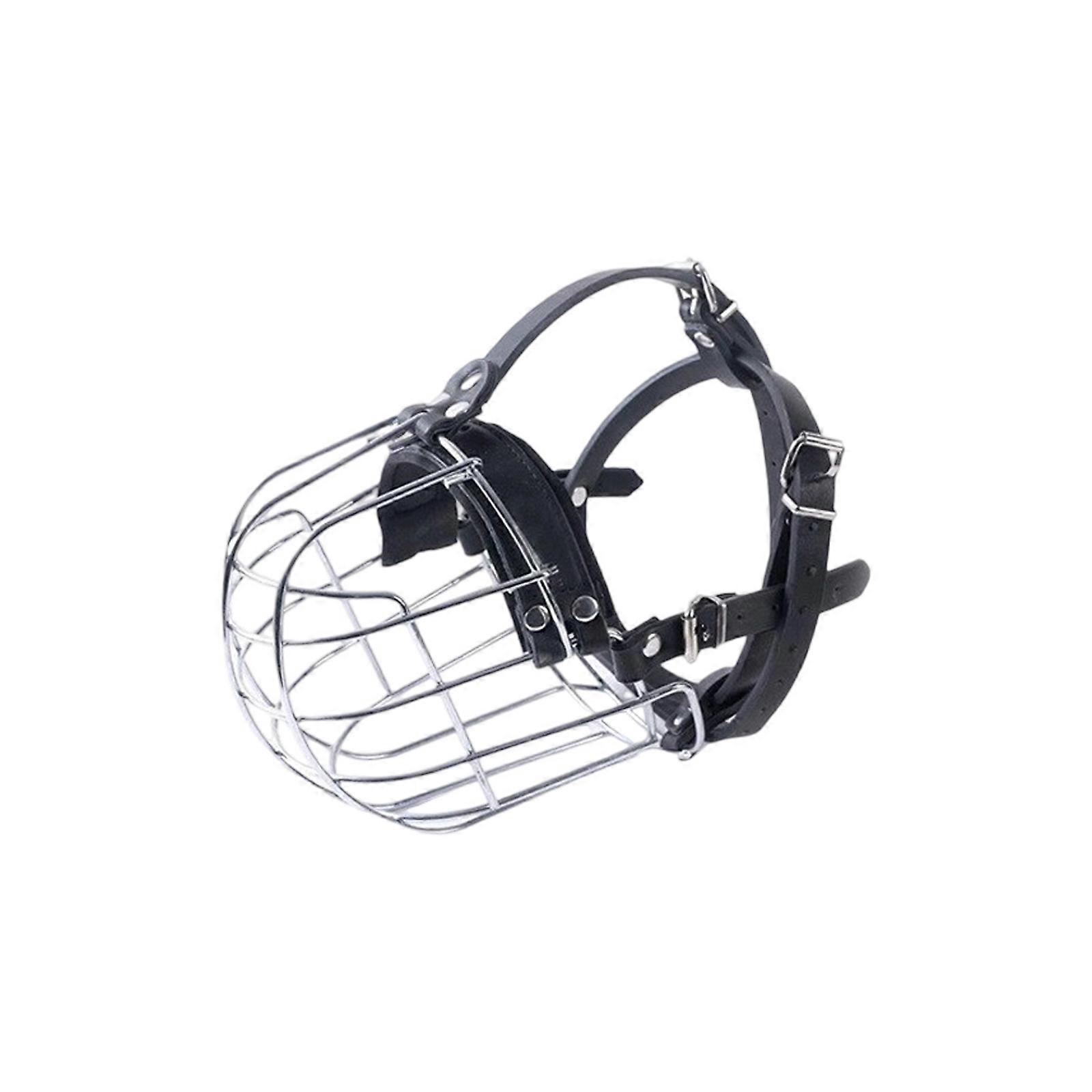 Aggressive Dog Training Muzzle Zinc Coated Chew Resistant Frame Breathable Adjustable  Silver