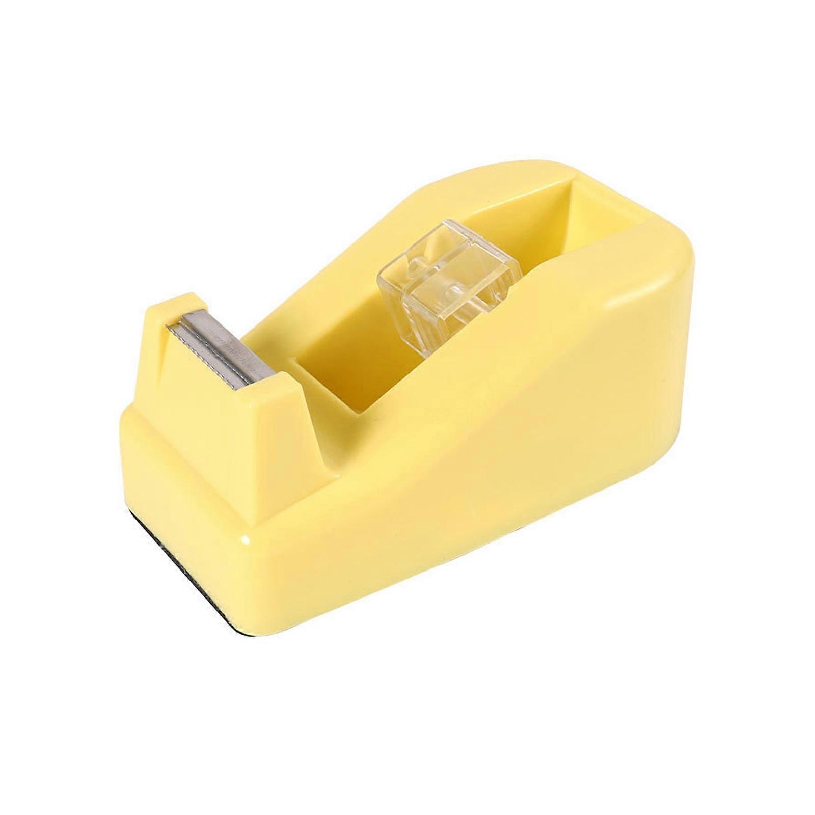 Mini Tape Dispenser Equipped With Precisions Blade Desktop Tape Dispense Holder For Easy Cutting Experience  Yellow