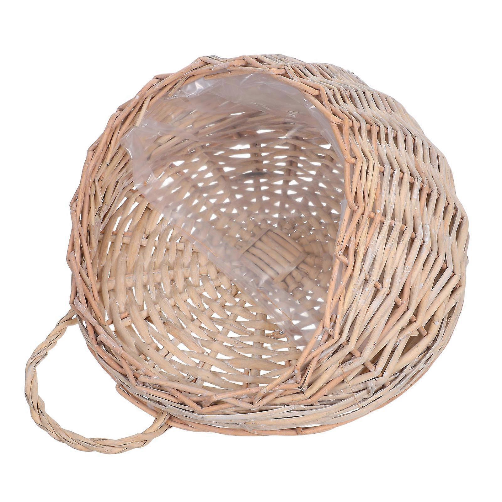 Wall Wicker Basket Handwoven for Decoration Plastic Liner Storage Organizer