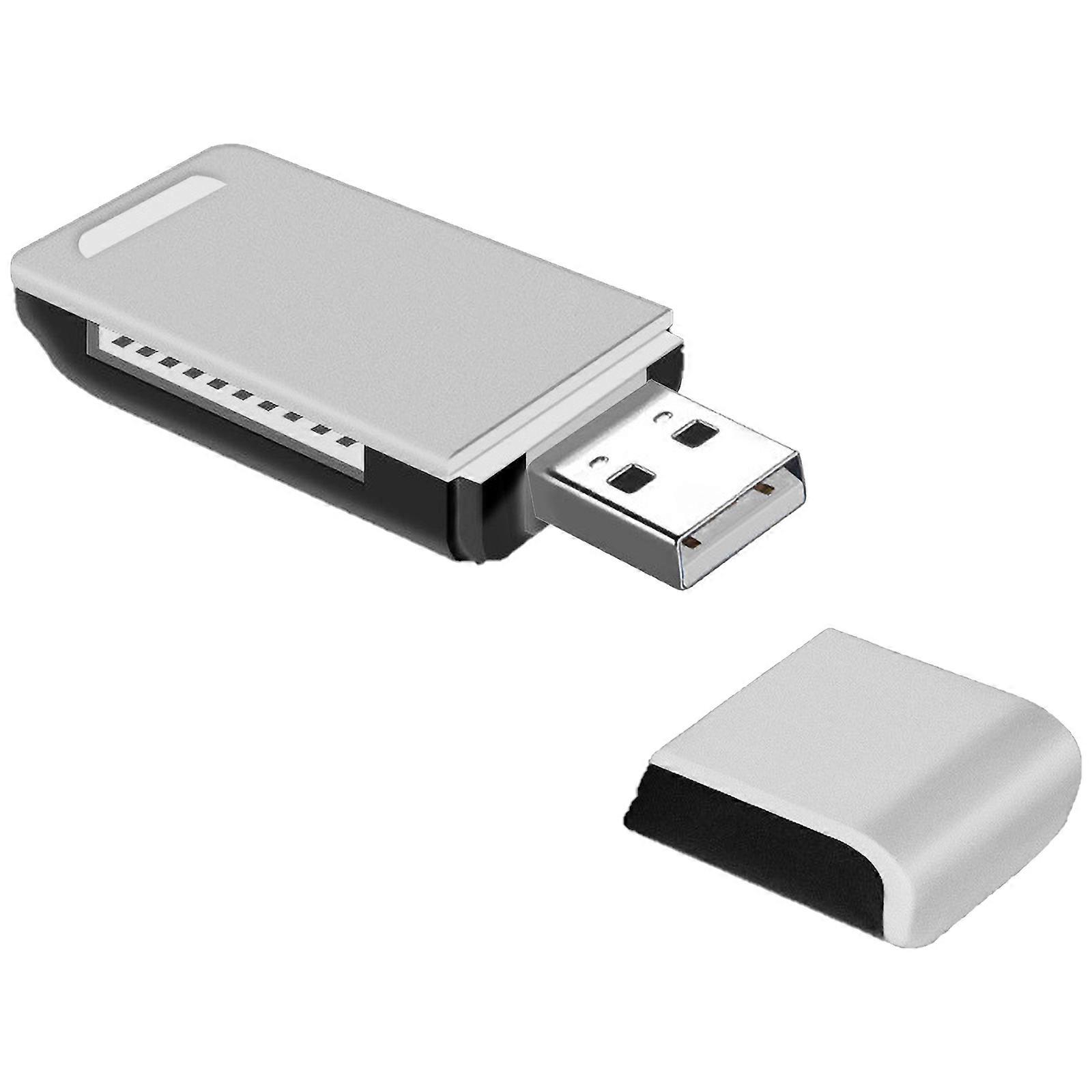 Card Reader to USB OTG Adapter Double Card Slot Memory Card Adapter for SDXC Card(Card not Included)  White