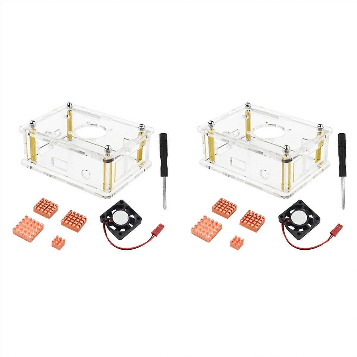 2X for 3 Case Acrylic Enclosure Transparent Shell Heatsink Screwdriver Cooling Fan for 3 