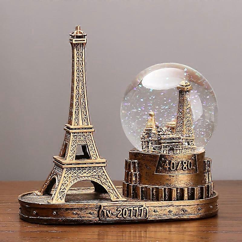 Crystal Ball Music Box with LED Light, Desk Ornament for Graduation and Festivals