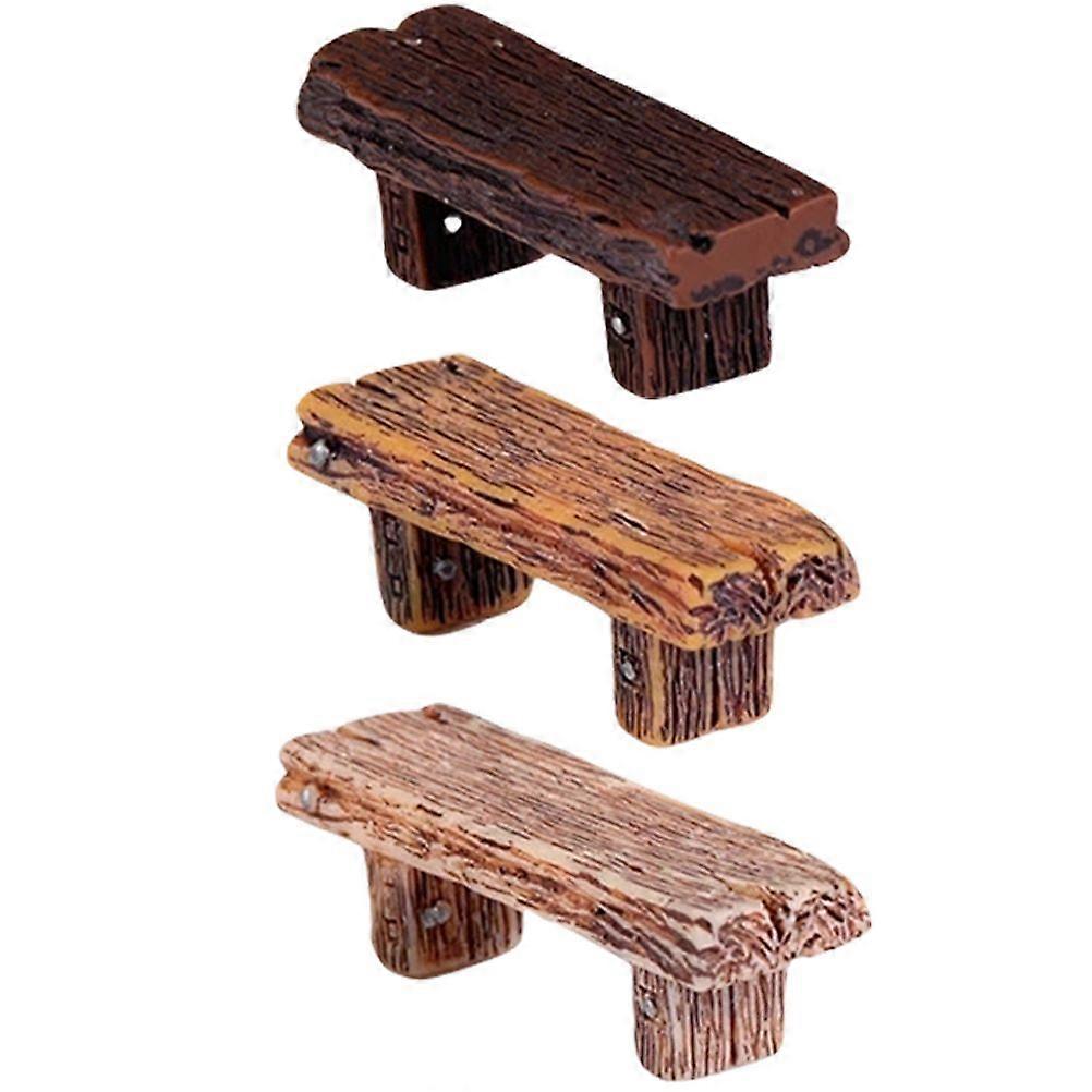3Pcs Mini Bench Models Mini House Bench Adornments Miniature Bench Model Decors