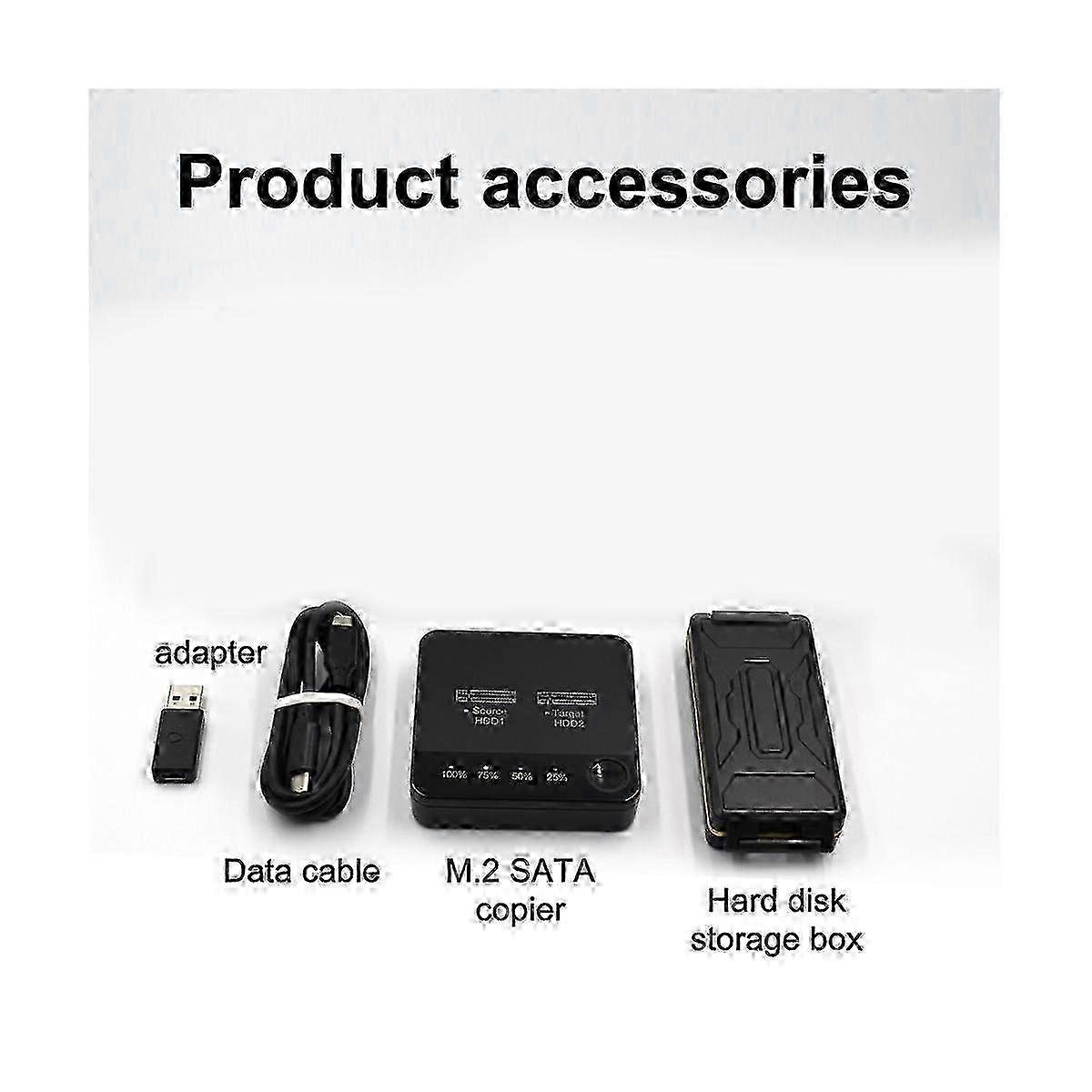 M.2 SATA Duplicator M.2 SATA Dual Bay SSD Enclosure External Hard Disk Docking Station with Clone f bs