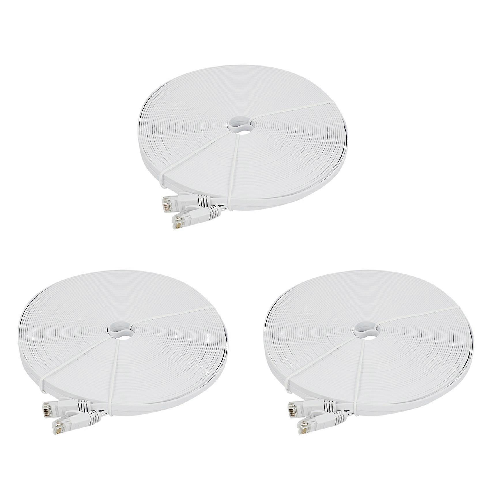 3X Cat 6 Ethernet Cable 100 Ft (30 Meters) Flat Slim Long Internet Network LAN Patch Cords,Cat6 High Speed Computer Wire