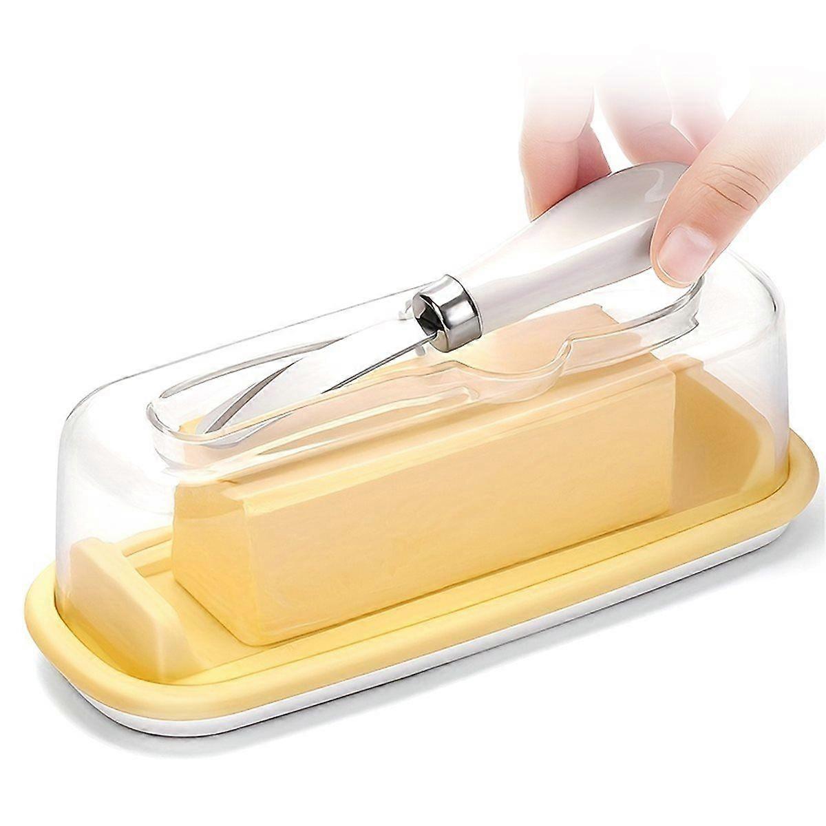 Butter Dish with Lid Butter Container with Butter Kinfe Dish for Countertop Plastic Butter Dishes w