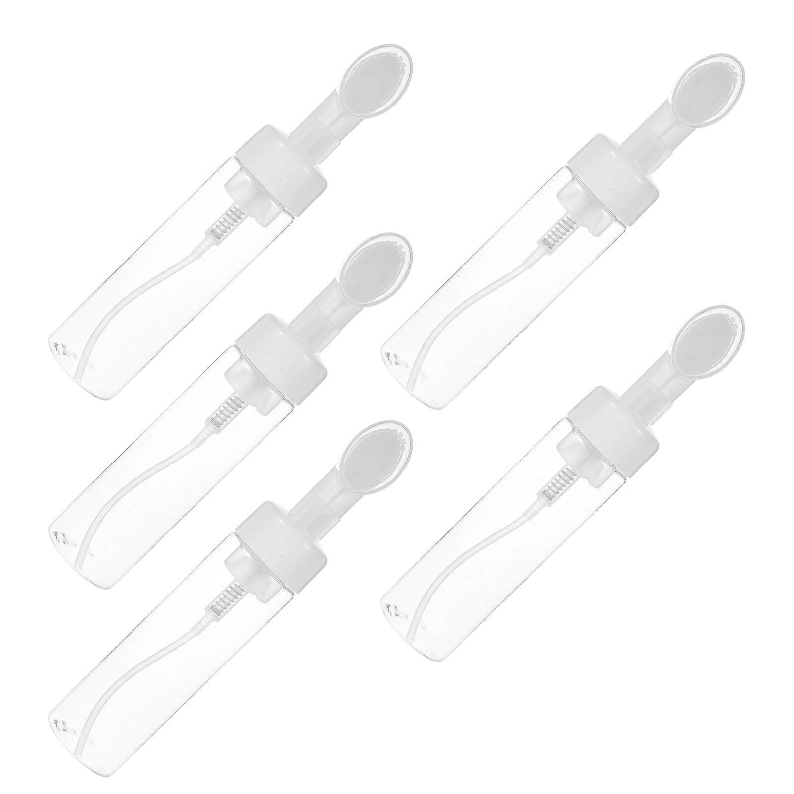 Facial Cleanser Foam Pump Bottle Transparent Plastic with 5Pcs Quantity