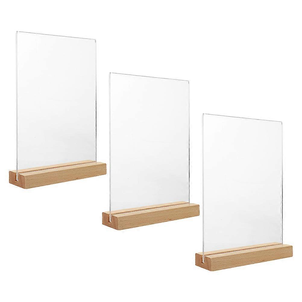 Menu Display Stand Acrylic Sign Holder for Display 3Pcs Vertical Table Holder