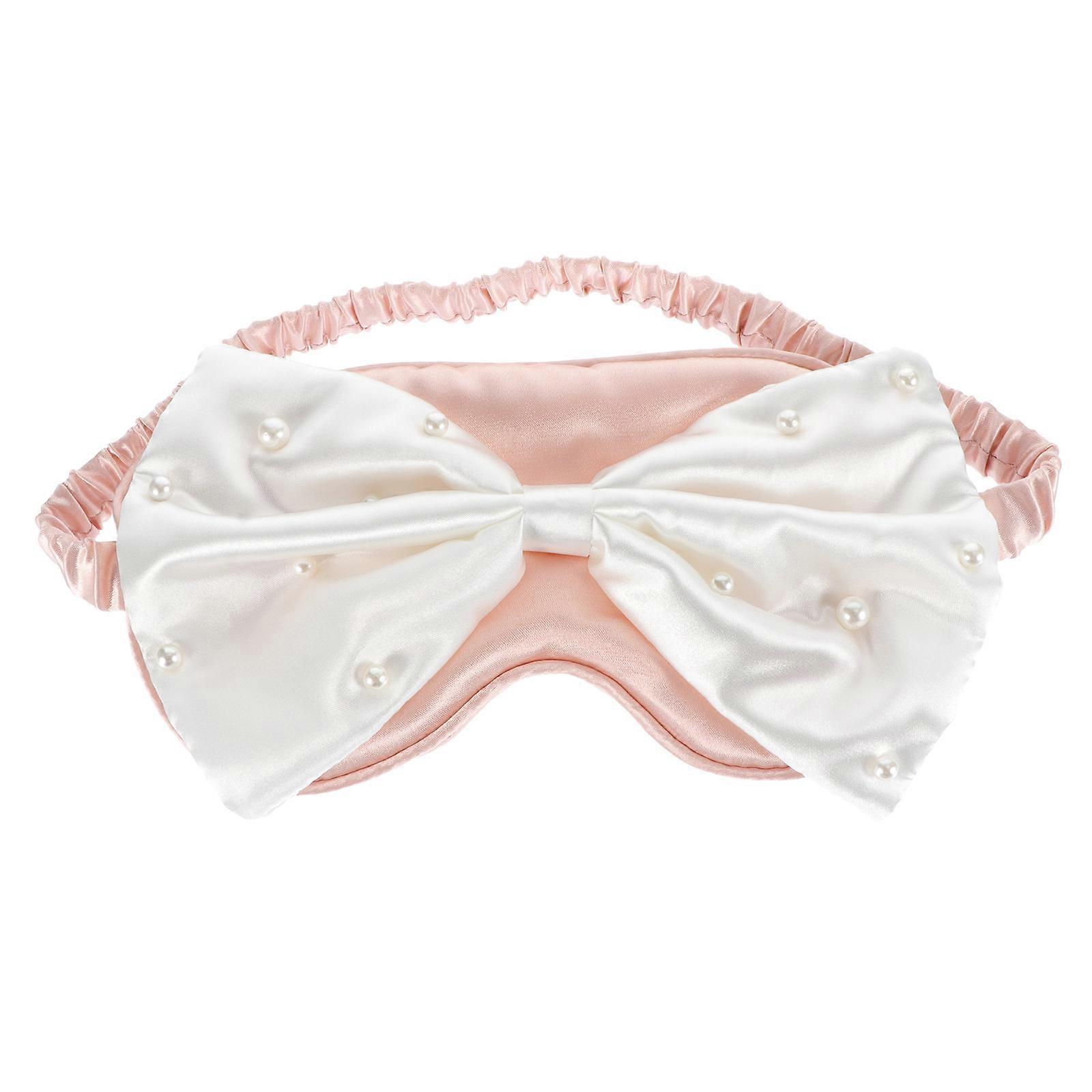 Pearl Bow Eye Patch for Daily Use 2Pcs Pink Comfortable Eye Shade