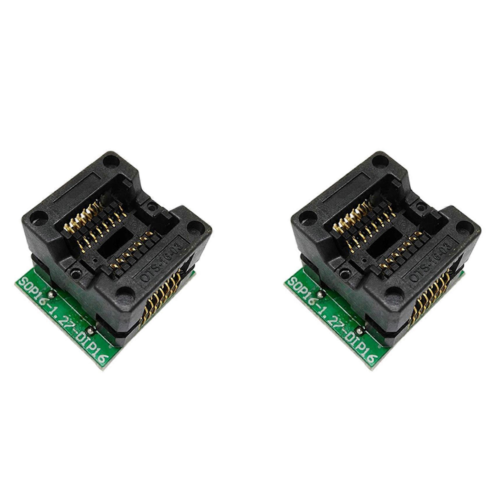 2X SOP16 TO DIP16 IC Programmer Adapter Socket 150Mil Chip Programmer SOP16-1.27 Adapter Socket to DIP16 Ots16-1.27-03