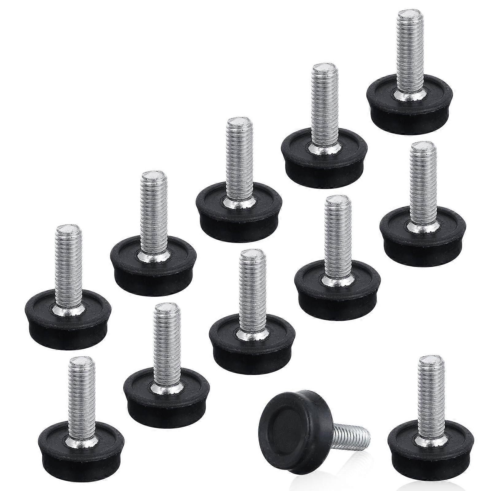 M8 Thread Adjustable Furniture Leveling Feet 12 PCS with NonSlip Rubber Base for Table Chair Legs