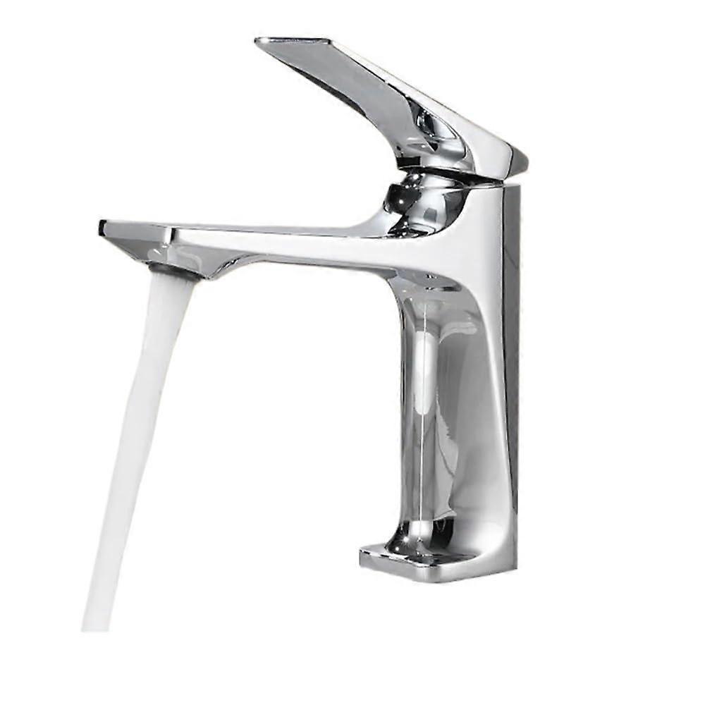 Brushed Finish Bathroom Sink Faucet Copper Alloy AntiSplash Dual Temperature Control 80cm