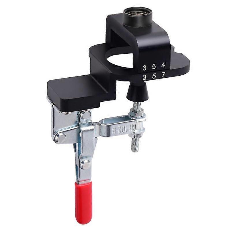 Cabinet Hinge Drilling Jig with Adjustable Thickness Fit and Precise 35mm Hole Alignment