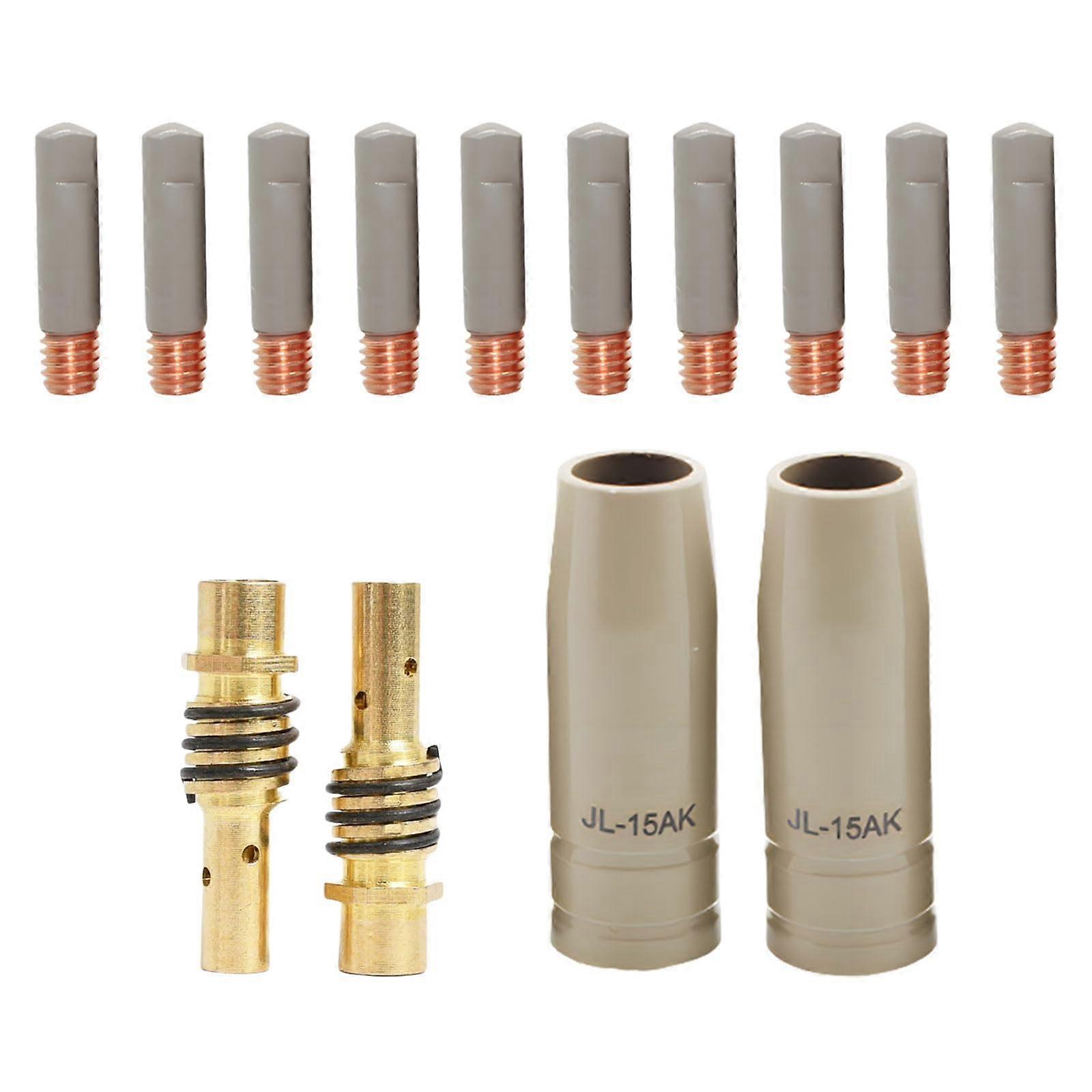15AK MIG Welding Torch Nozzle Copper Set, Temp Resistant Nonstick Sleeve for Enhanced Efficiency