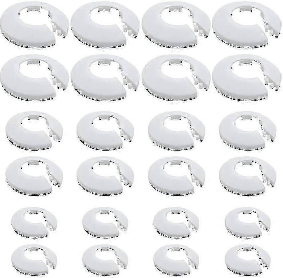 (24 Pieces) Pipe Collars White Plastic Radiator Pipe Covers Wall Flange Easy - JZ