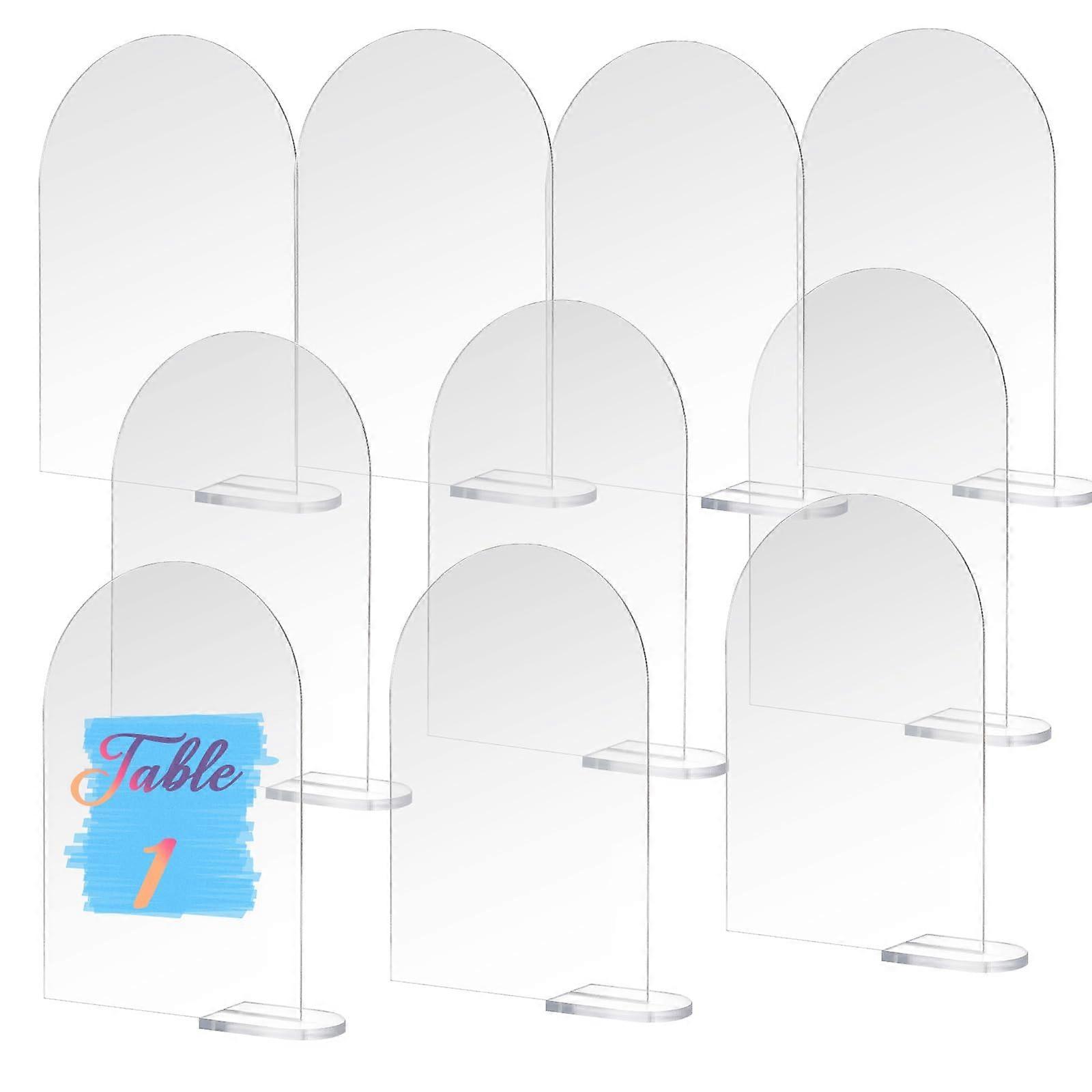 10 Sets Clear Arched Acrylic Table Numbers with Stands for Weddings Events and Restaurants