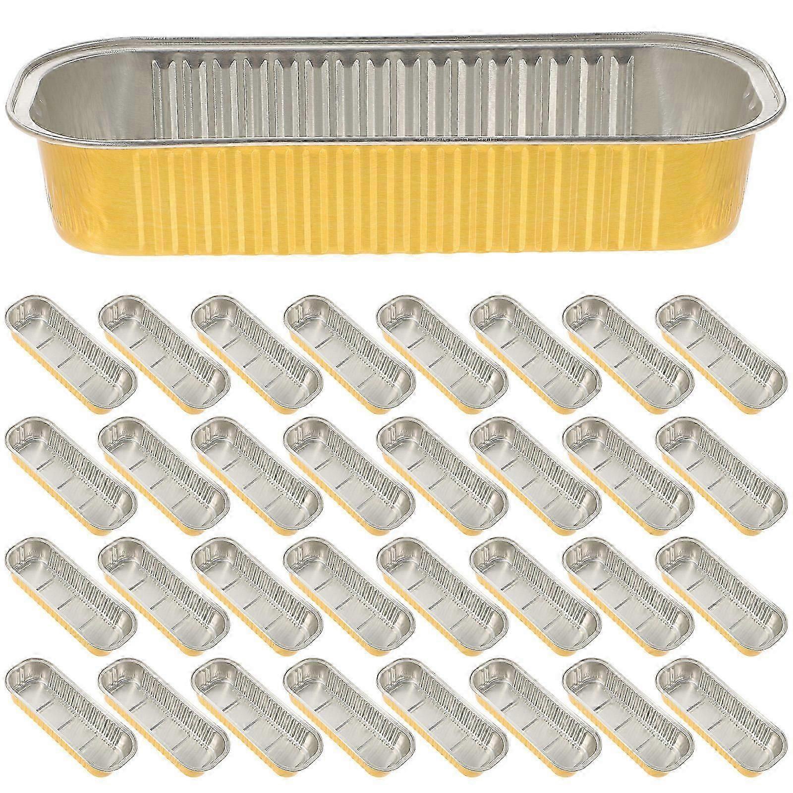 50Pcs Rectangular Storage Ideal For Grill Lovers Suitable For Supermarkets Golden Oven Safe