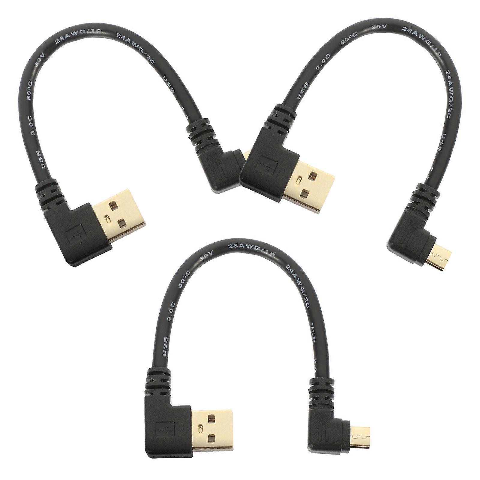 Right Angle Micro USB Cable for Data Transfer 9Pcs Gold Plated Zinc Alloy