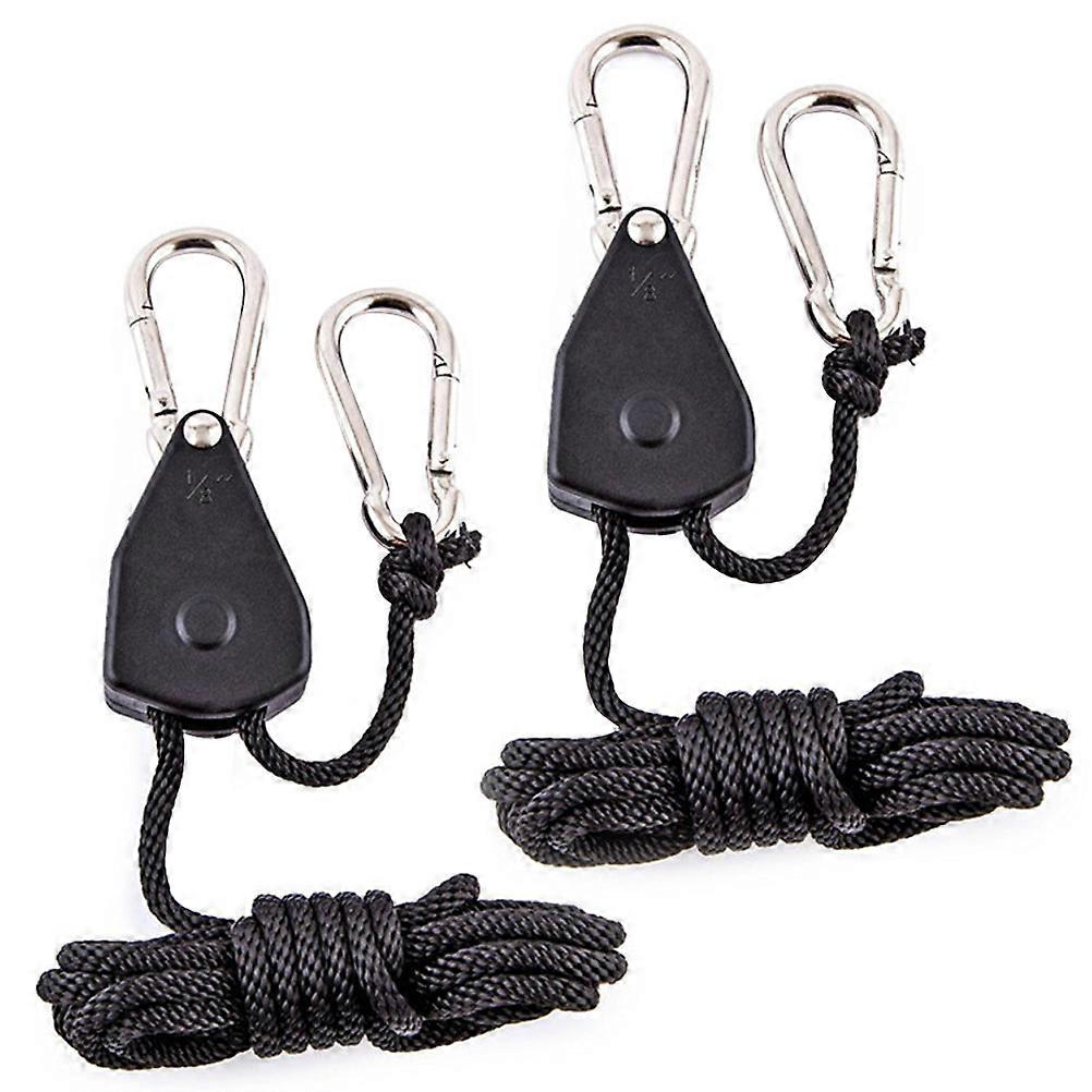 Grow Light Rope Heavy Duty Adjustable Hanger for 4Pcs Black
