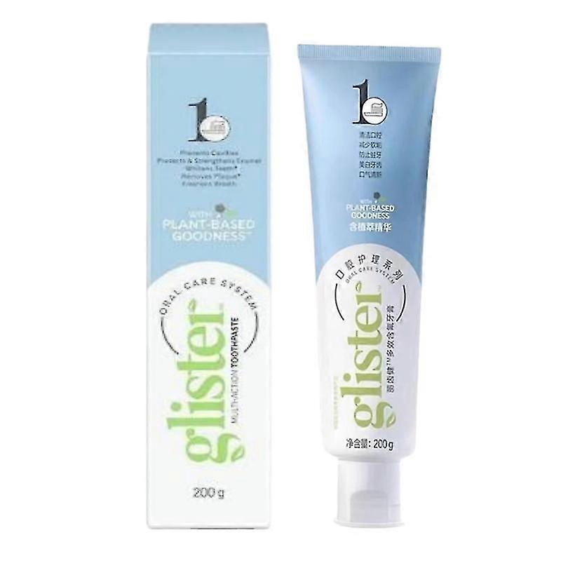GLISTER Pasta de dientes fluorescente multiacción 200g, blanquea los dientes, elimina las manchas de Amway