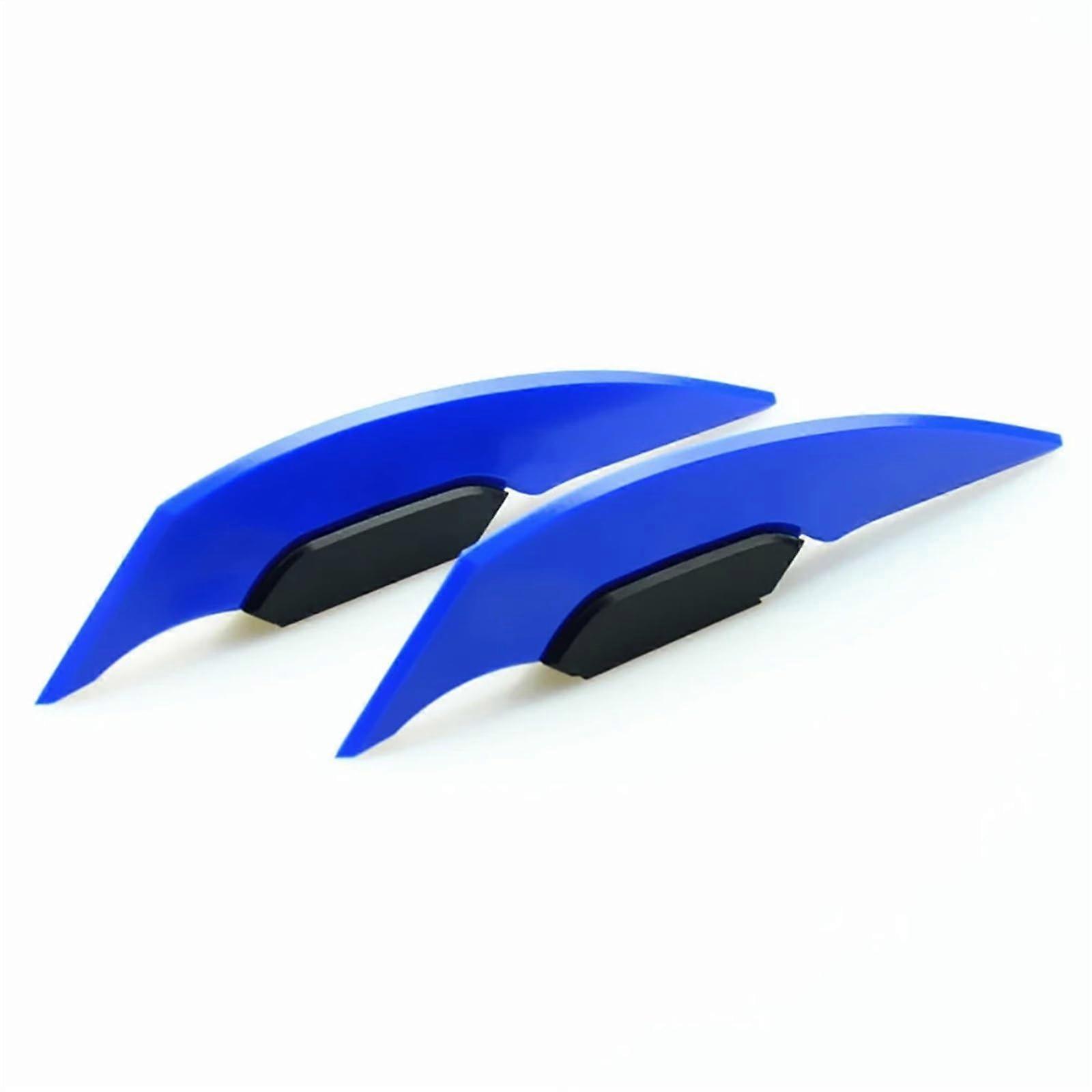 2pcs Blue Universal Motorcycle Winglet Spoiler Set for Aerodynamic Performance Boost and Easy Install