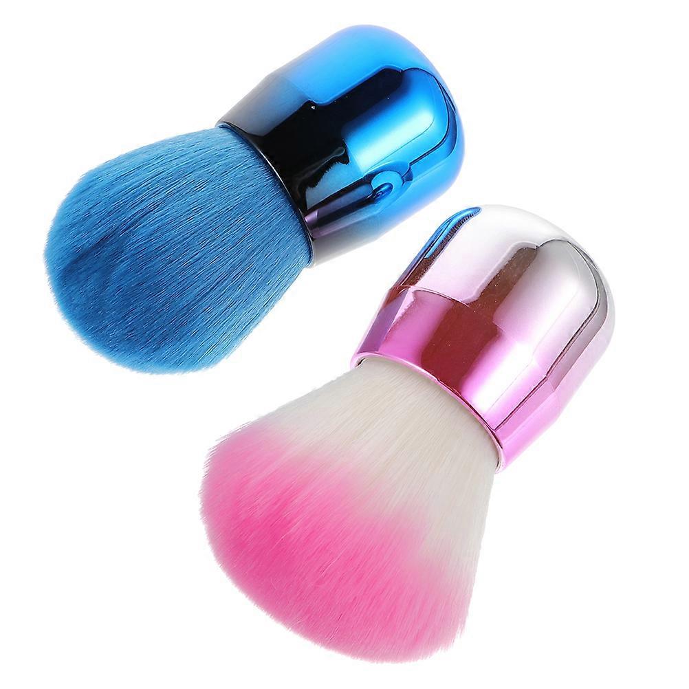 Blue Cosmetic Brush Blusher Brush for Makeup Use with Short Handle