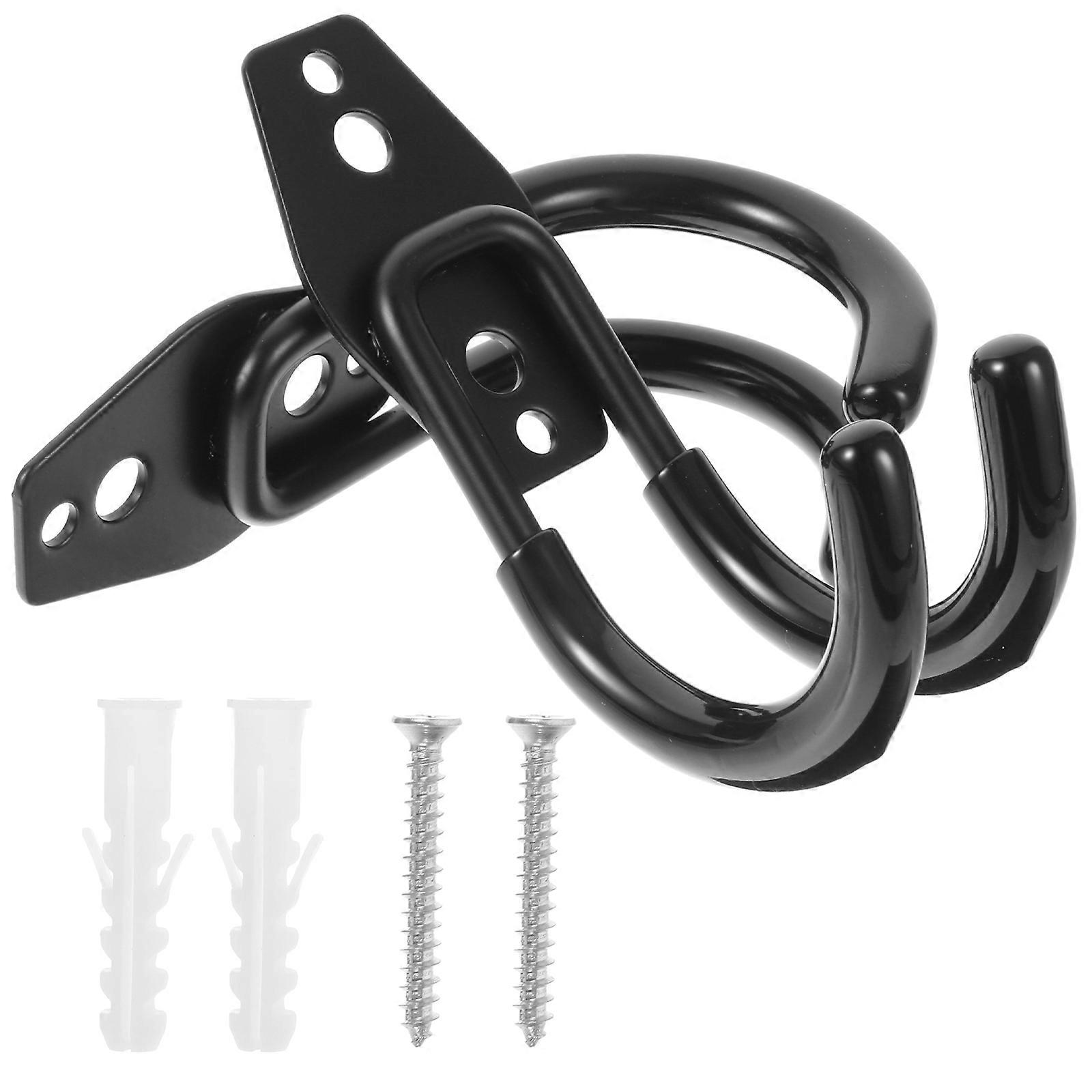 Multi-Function Tool Hooks Metal Hooks for Hanging 2Pcs Black Wall Organizer