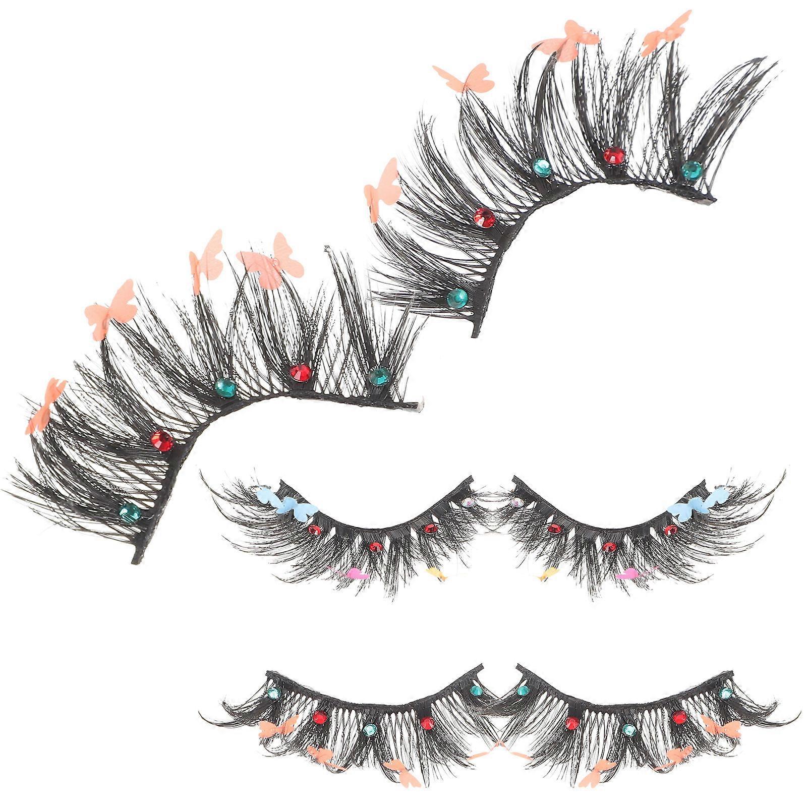 Butterfly Fake Eyelashes Extensions with Design 3Pairs