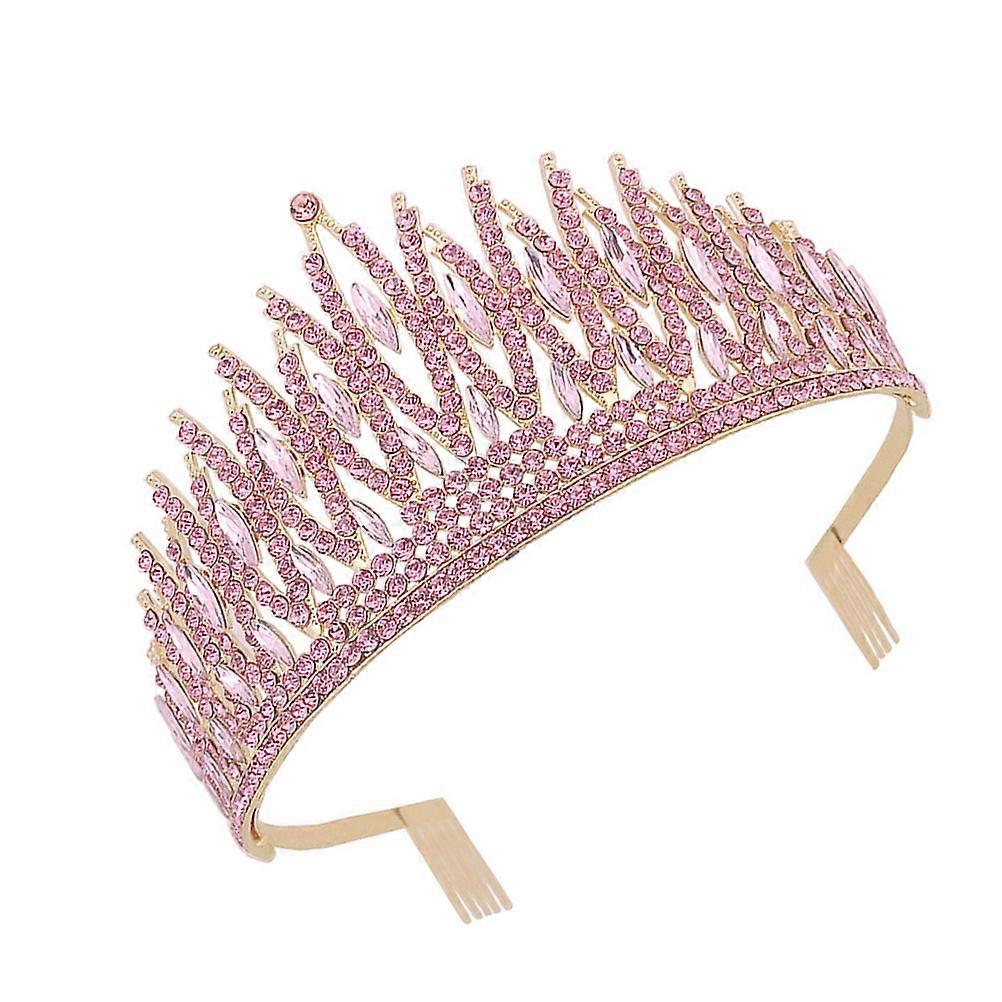 Wedding Crown Hair Accessory for Bride Rhinestone Decor 3Pcs