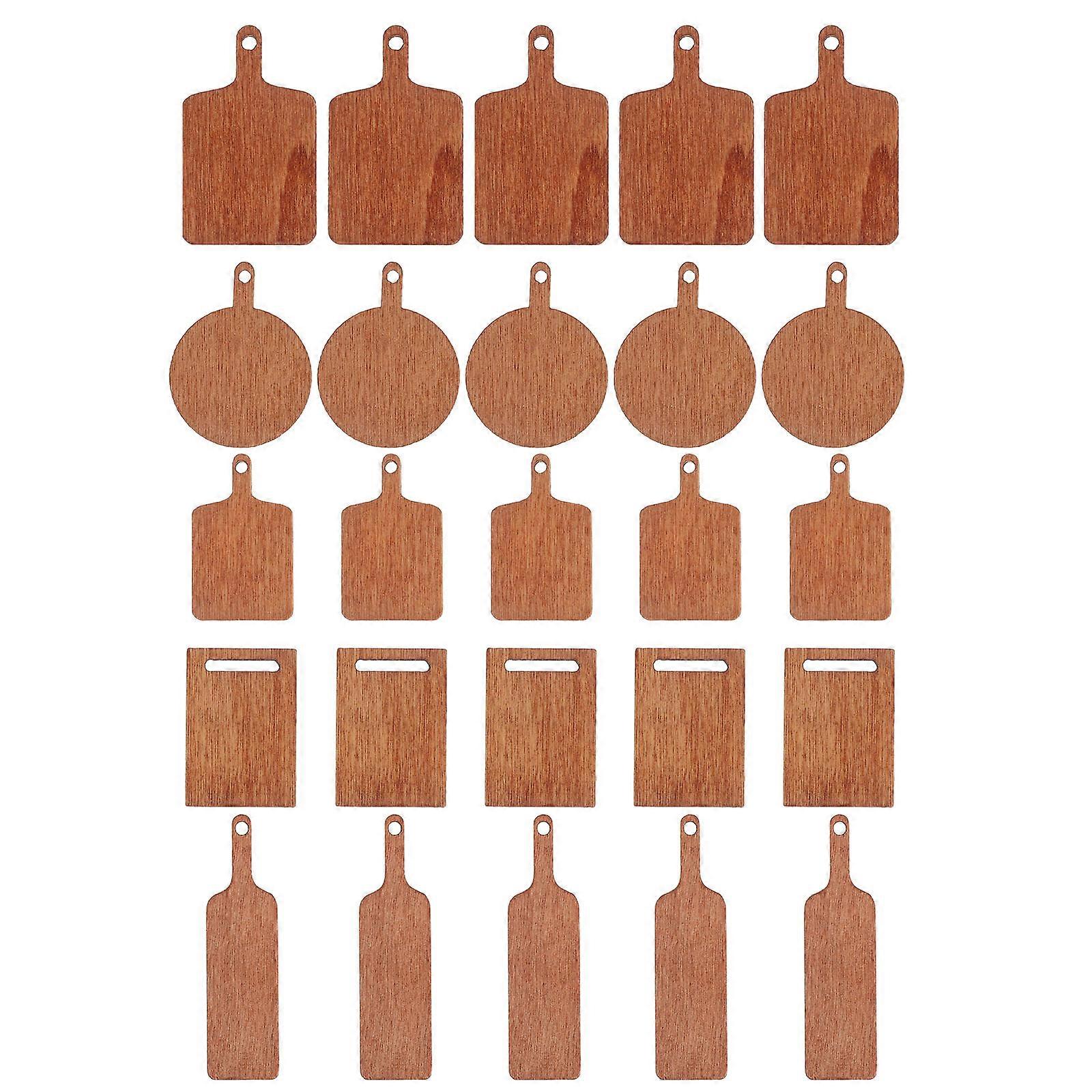 Micro Miniature Dollhouse Cutting Board for Decoration 25Pcs Set