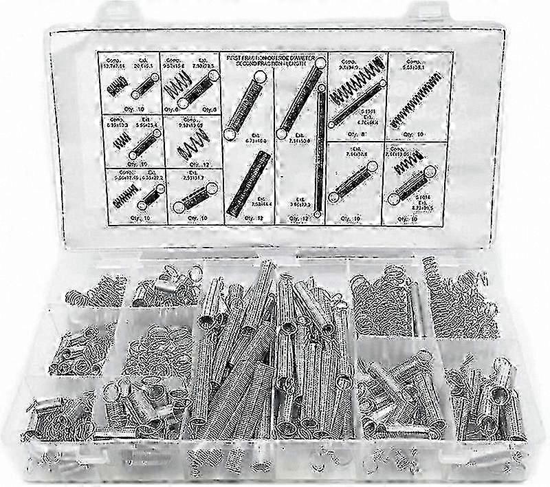 200PCS Steel Spring Assortment Kit for Compression and Extension Applications in Hardware Projects