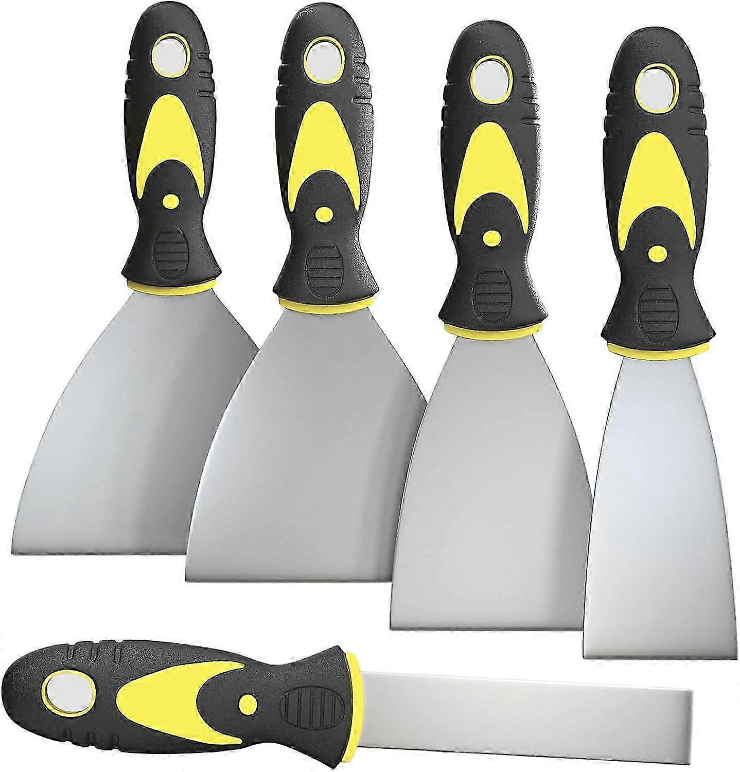5-piece scraper set, spatula tool for removing wallpaper, decals, drywall, and plaster