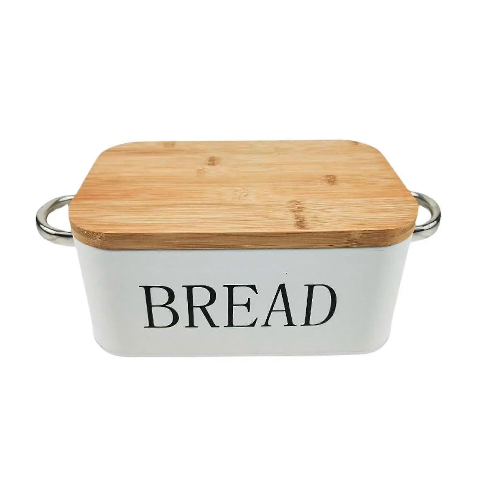 Rustic Farmhouse Bread Box for Kitchen Counter, Large Storage Bin Keeps Bread and Baked Goods Fresh