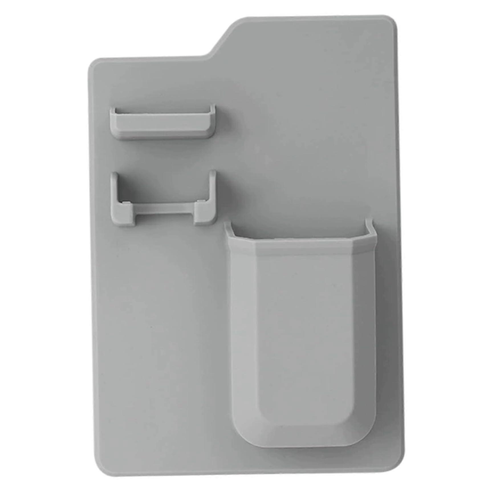Wall Mounted Toothbrush Holder Bathroom Organizer, Silicone MultiSlot WaterResistant Grey