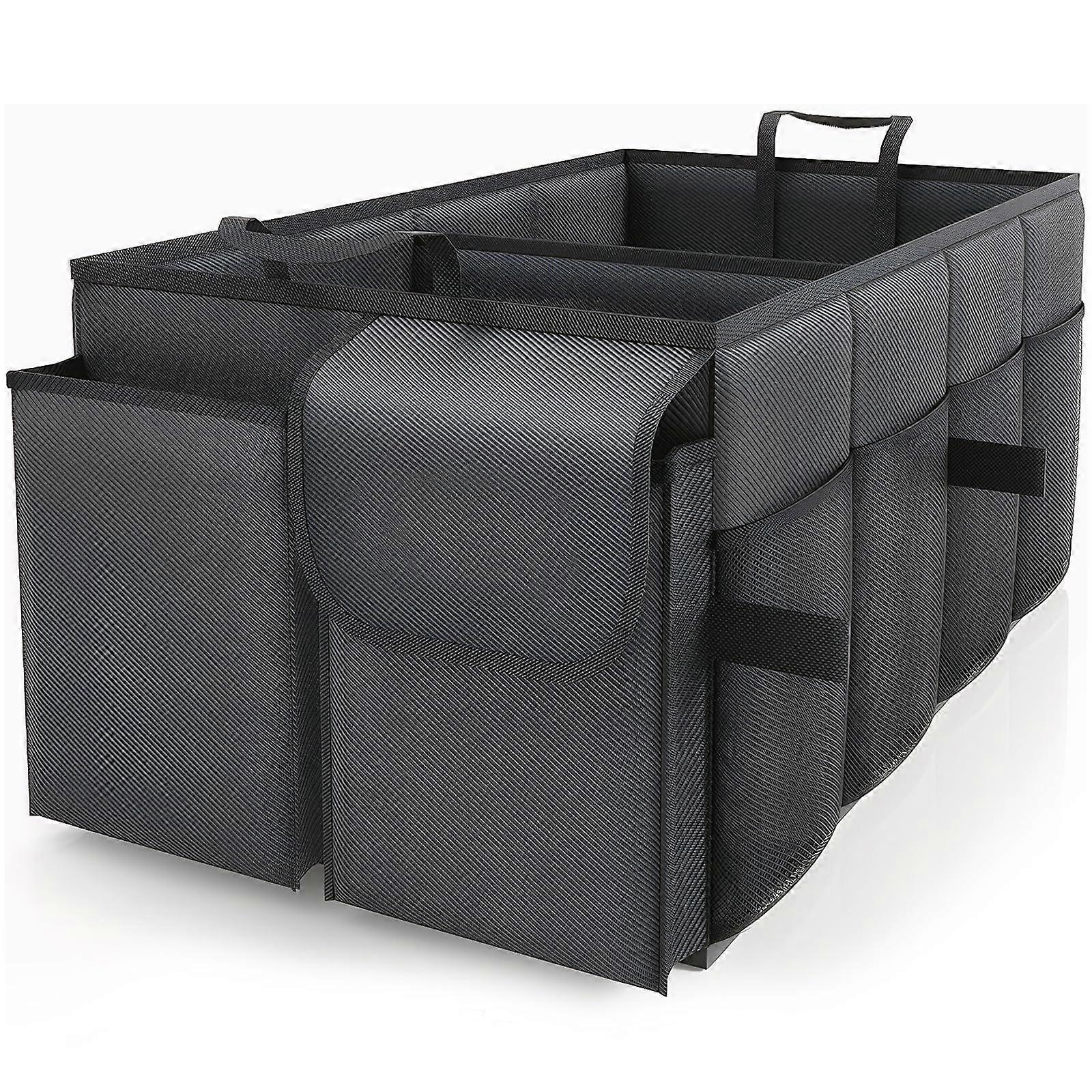 Large Capacity Car Trunk Organizer with Collapsible Design and Multi Compartments
