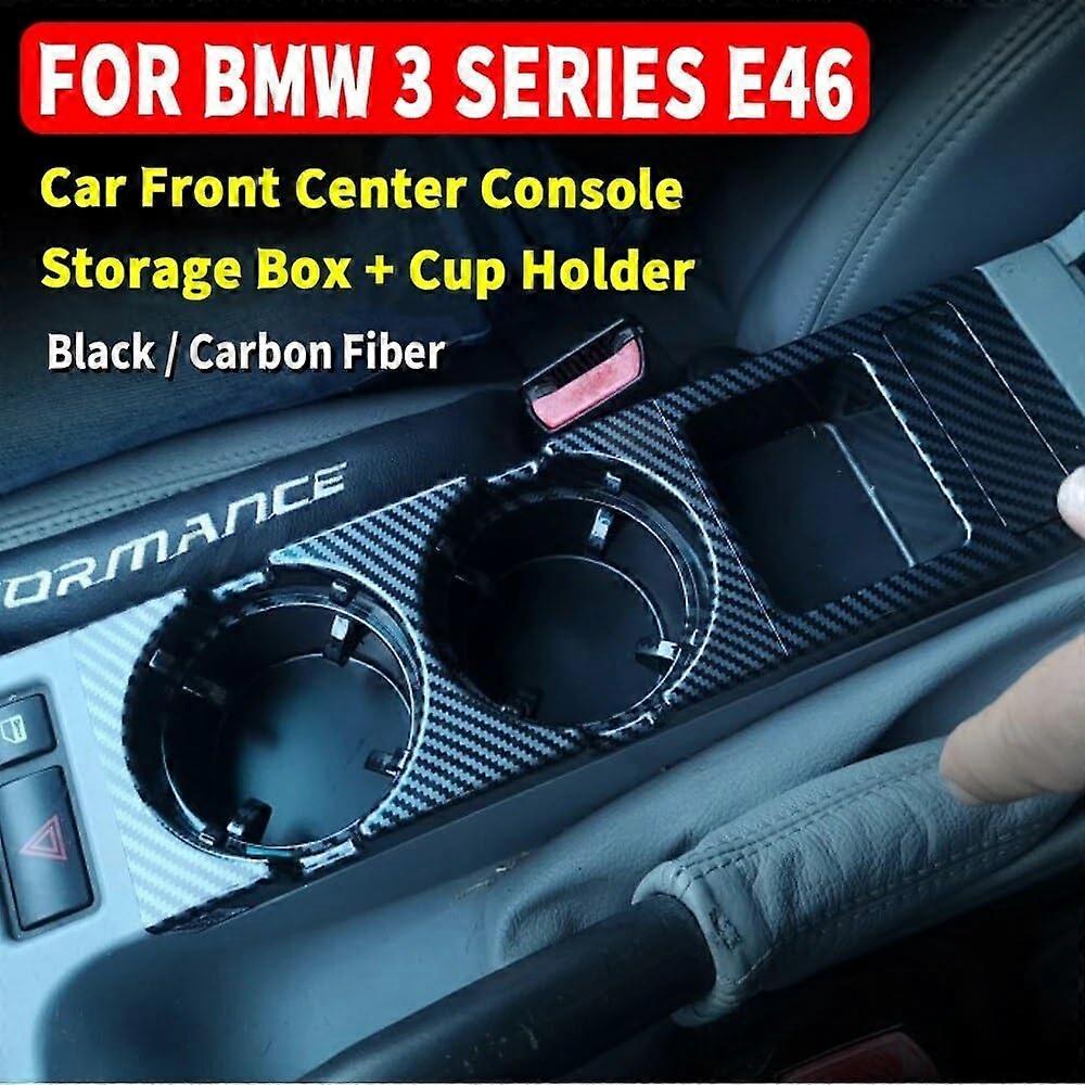 Cup Holder Front Centre Console Organizer for BMW E46 3 Series 19992006 Double Hole Black Set