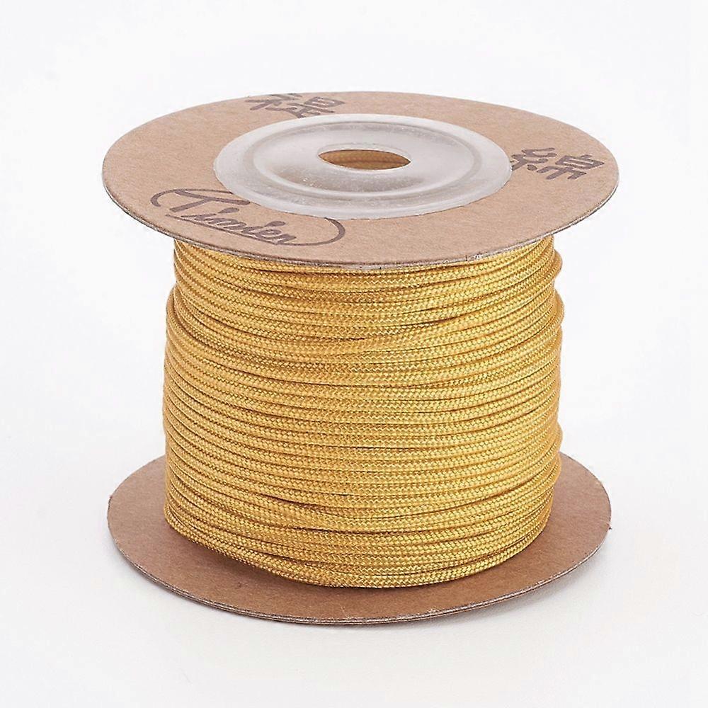 Nylon Cords String Threads Cords Round Goldenrod 1.5mm 27.34 Yards (25m)/Roll