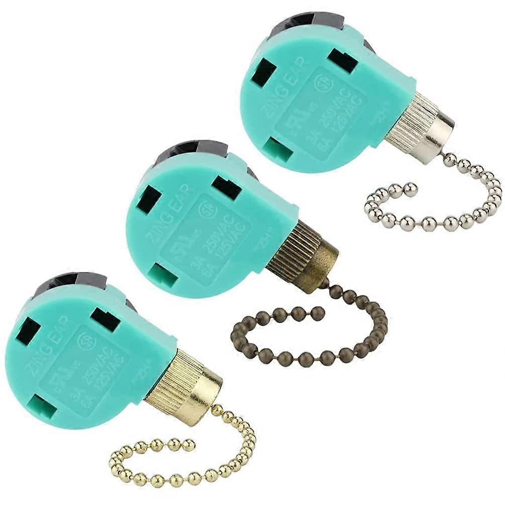 Ceiling Fan Pull Chain Switch ZE268S6 4 Wire 3 Speed UL CSA Certified Replacement 3 Pack