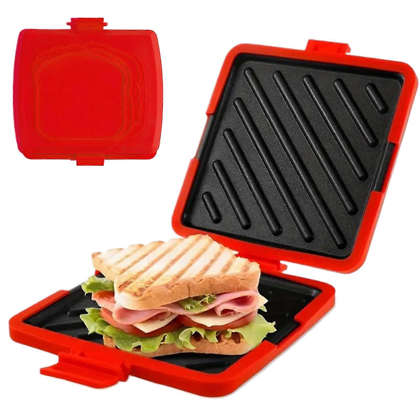 Microwave Sandwich Maker with Quick Grilling, No Power Needed, Dishwasher Safe Cheese Press