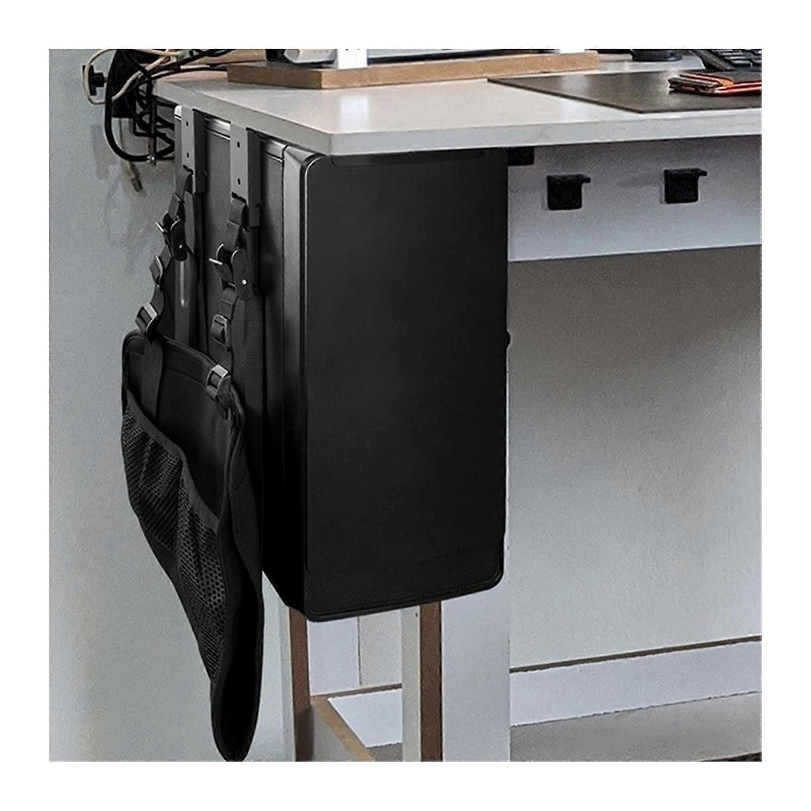 CPU Tower Mount Under Desk PC Holder with Adjustable Secure Straps for Home or Office