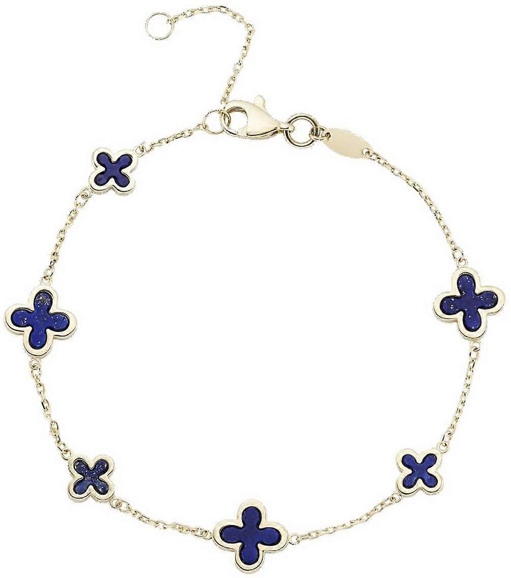 Mark Milton Lapis Flower Bracelet - Yellow Gold/Blue