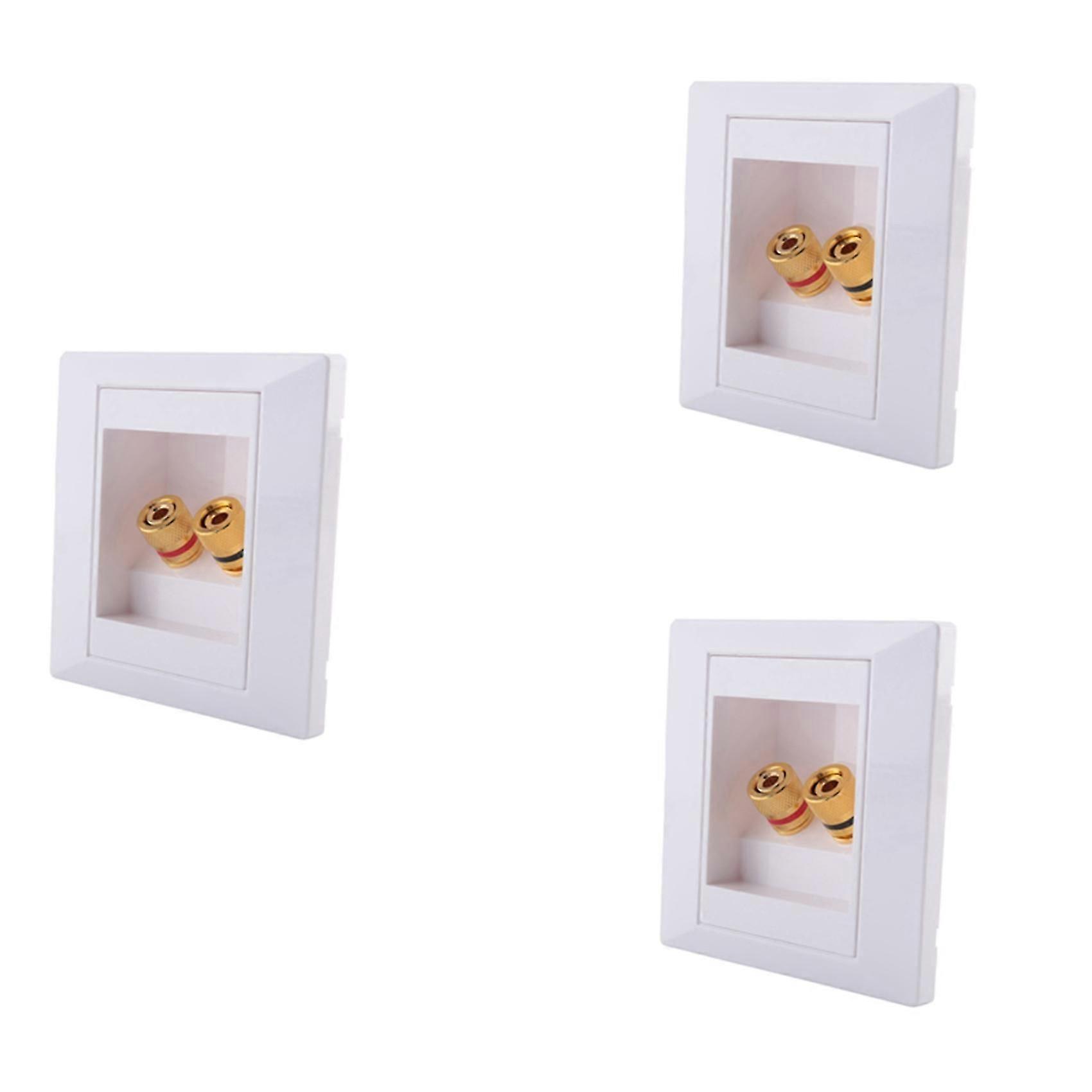 3X Wall Socket With 2 Speaker Jacks