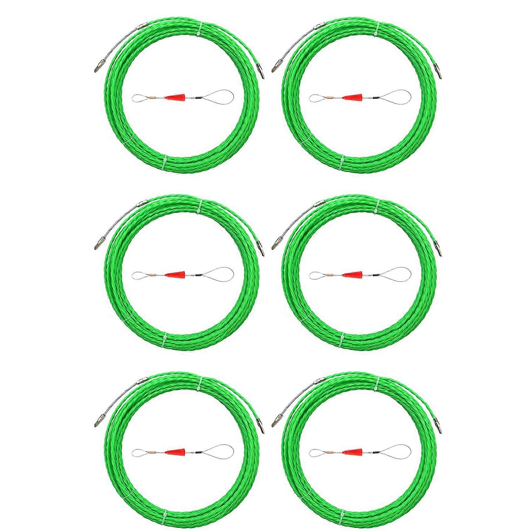 6 Set 10M 33Ft Fish Tape Cable Puller Kit 4.5Mm PET Electrical Cable Puller Through Wall Wire Guide Device Threader