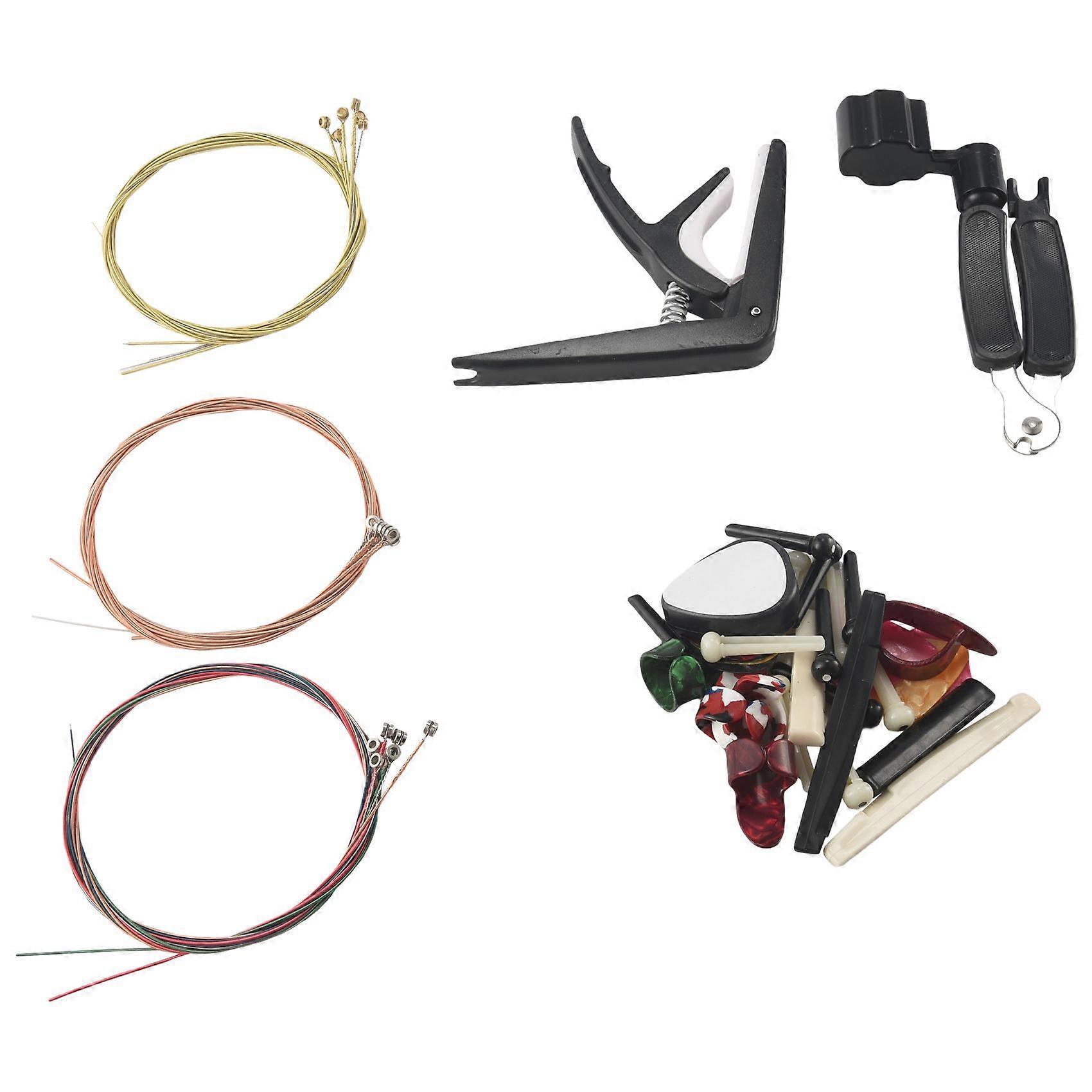 34 PCS Guitar Accessories Including Guitar Picks,Capo,Guitar Strings