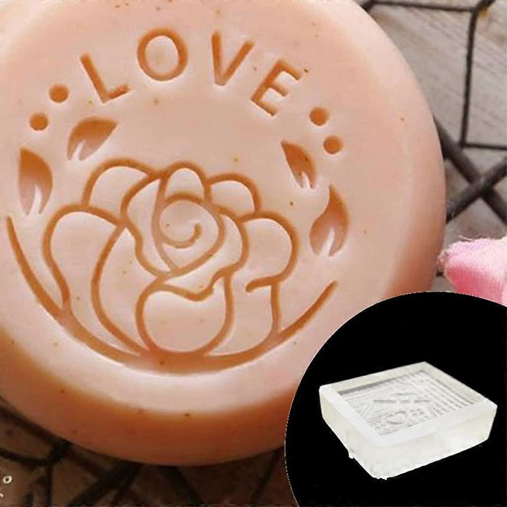 Soap Embossing Stamp Clear Acrylic Heart Pattern for Handmade Soap Valentine's Day Mold Tool